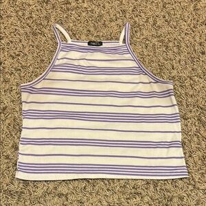Rue21 Purple and White Striped Women's Top